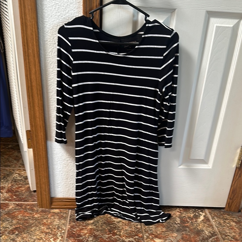 Striped Black and White Dress